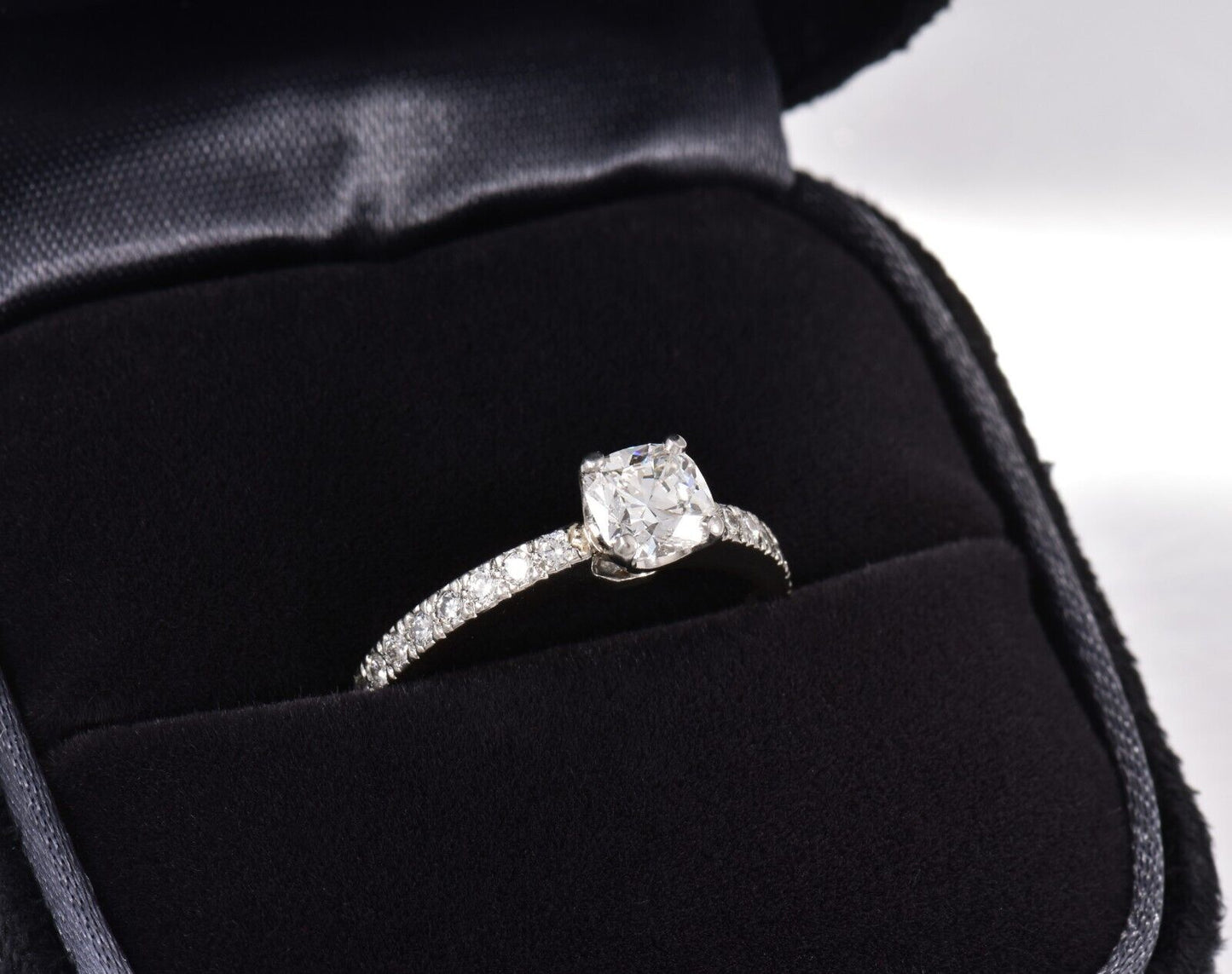 Tiffany & Co Novo .68 ct G VS1 Square Cushion Diamond Size 5 Engagement Ring