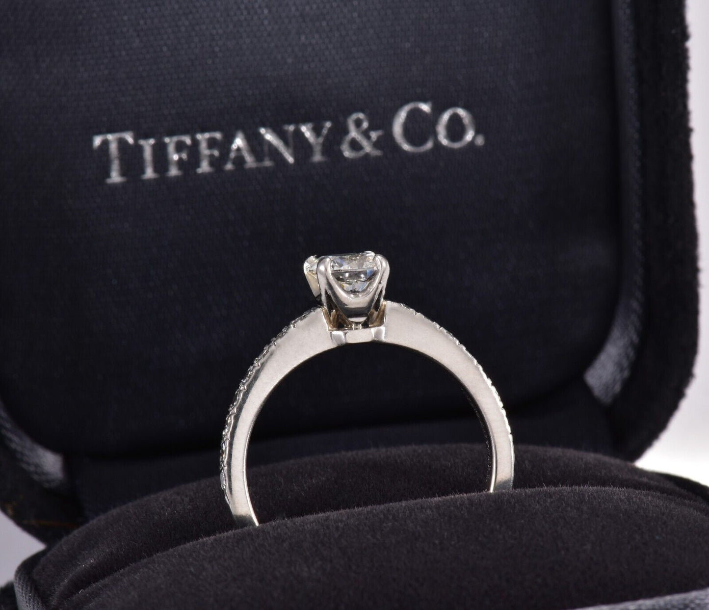 Tiffany & Co Novo .68 ct G VS1 Square Cushion Diamond Size 5 Engagement Ring