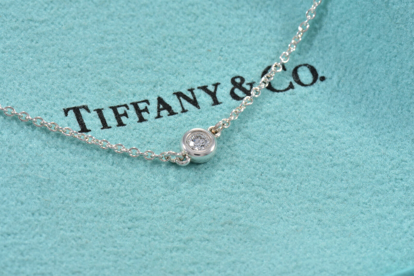 Tiffany & Co Silver Elsa Peretti Diamonds By Yard 7.25" Chain Bracelet in Box