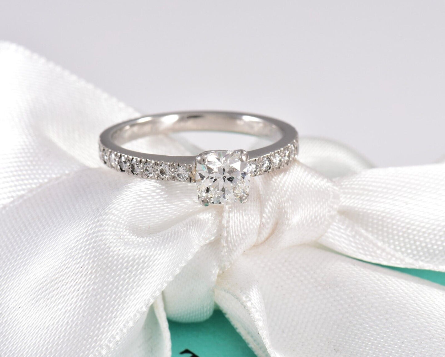 Tiffany & Co Novo .68 ct G VS1 Square Cushion Diamond Size 5 Engagement Ring