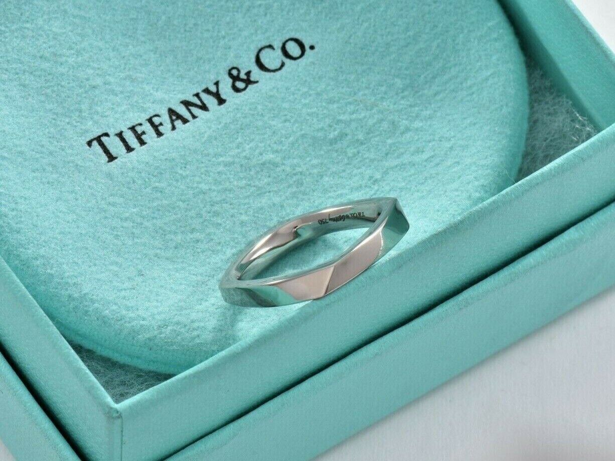 Tiffany & Co Frank Gehry 18K Gold Torque Square Size 5 Ring Limited Rare Black