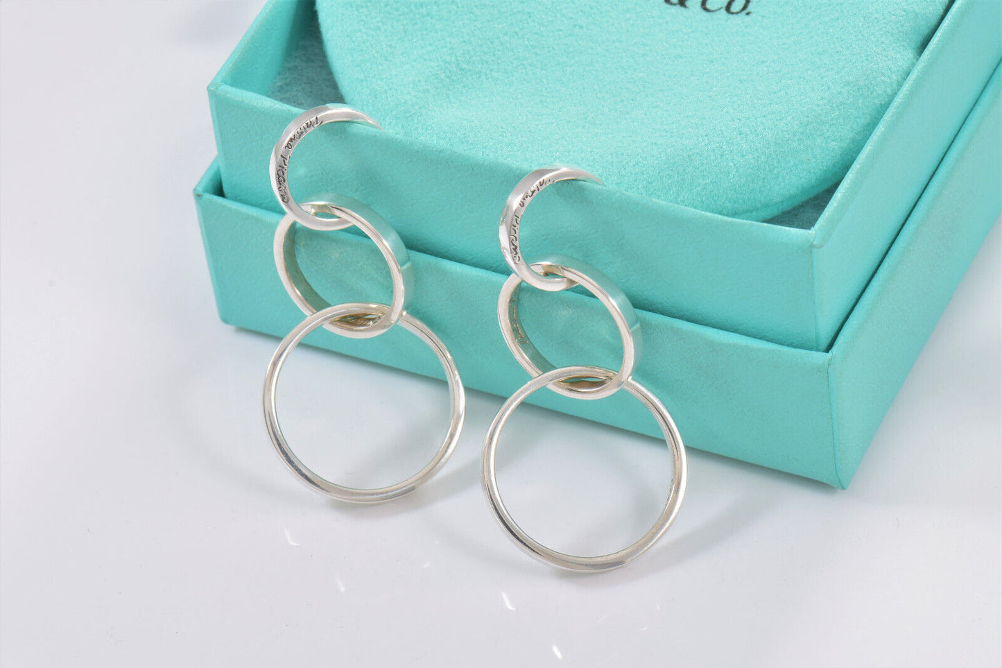 Vintage Tiffany & Co 2 in 1 Paloma Picasso Three Interlocking Hoop Drop Earrings