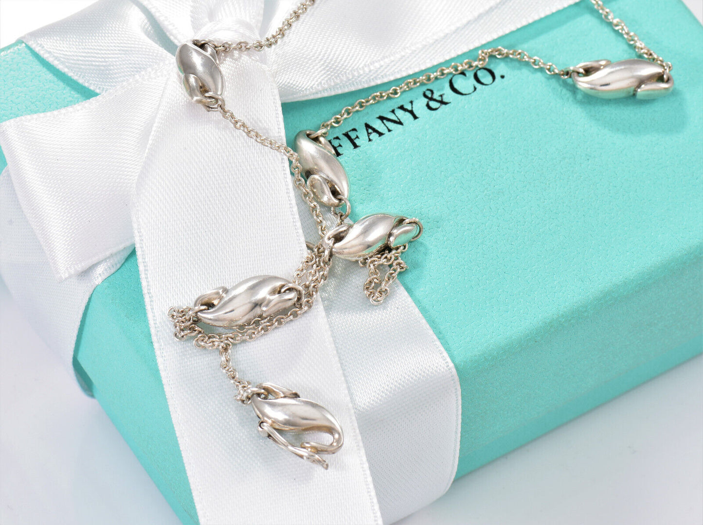 Tiffany & Co Silver Elsa Peretti Seahorse Pendant Link Chain 16.75" Necklace