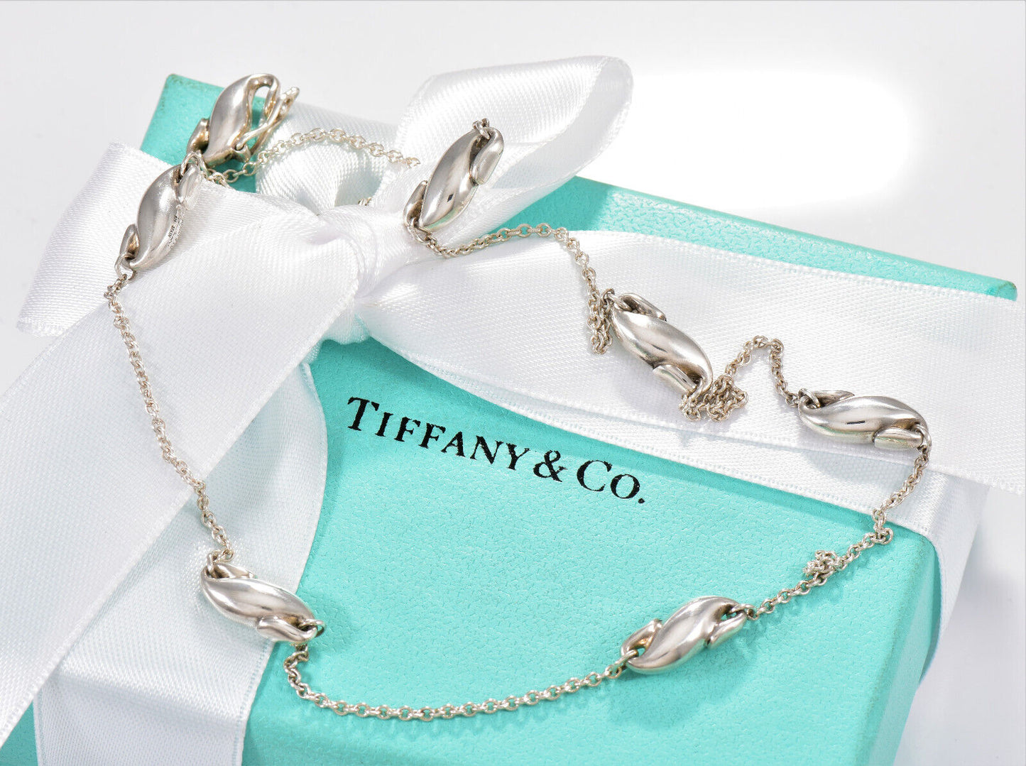 Tiffany & Co Silver Elsa Peretti Seahorse Pendant Link Chain 16.75" Necklace