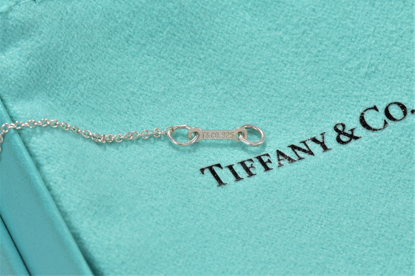 Tiffany & Co Silver Diamond Paloma Picasso Loving Heart Pendant Necklace in Box