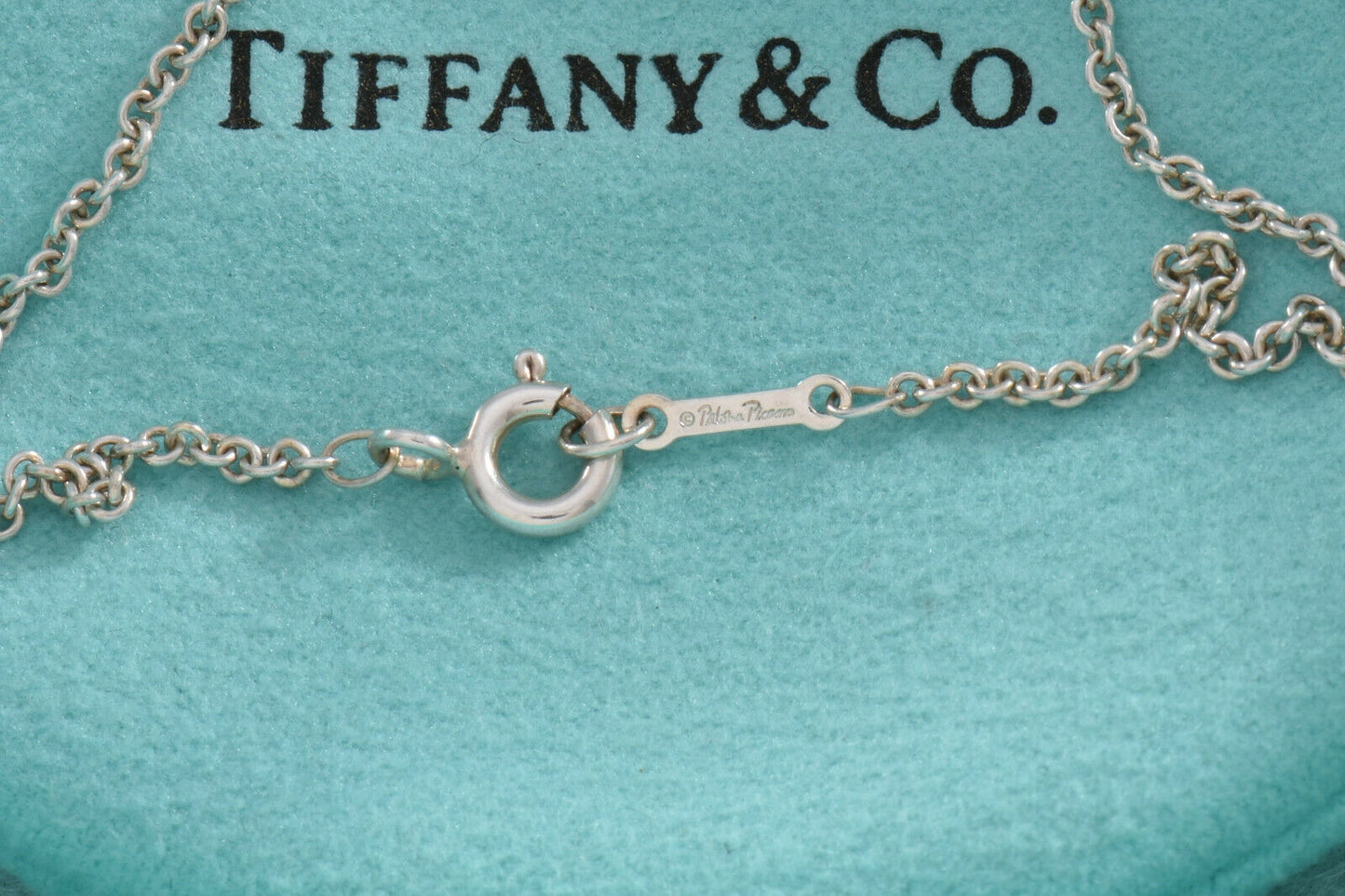 Tiffany & Co Silver Paloma Picasso Graffiti Arrow 7" Chain Bracelet in Pouch