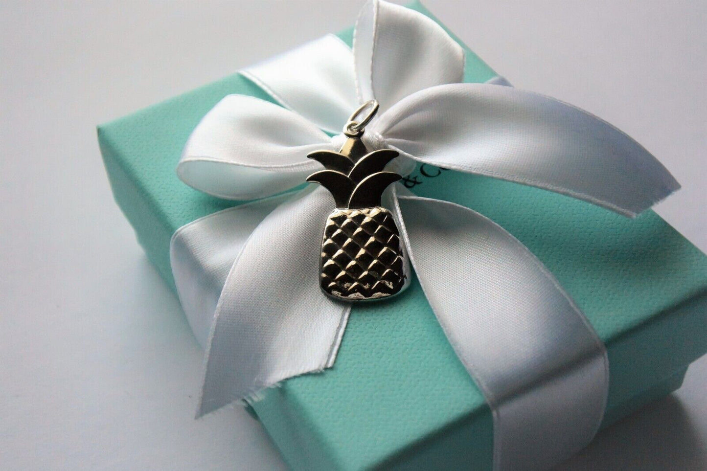 Tiffany & Co Sterling Silver Pineapple Charm for Bracelet or Necklace in Pouch