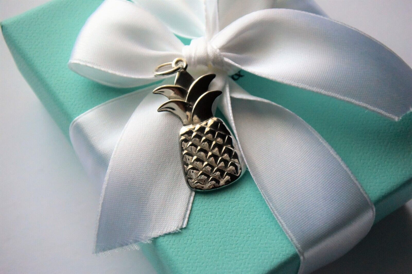 Tiffany & Co Sterling Silver Pineapple Charm for Bracelet or Necklace in Pouch