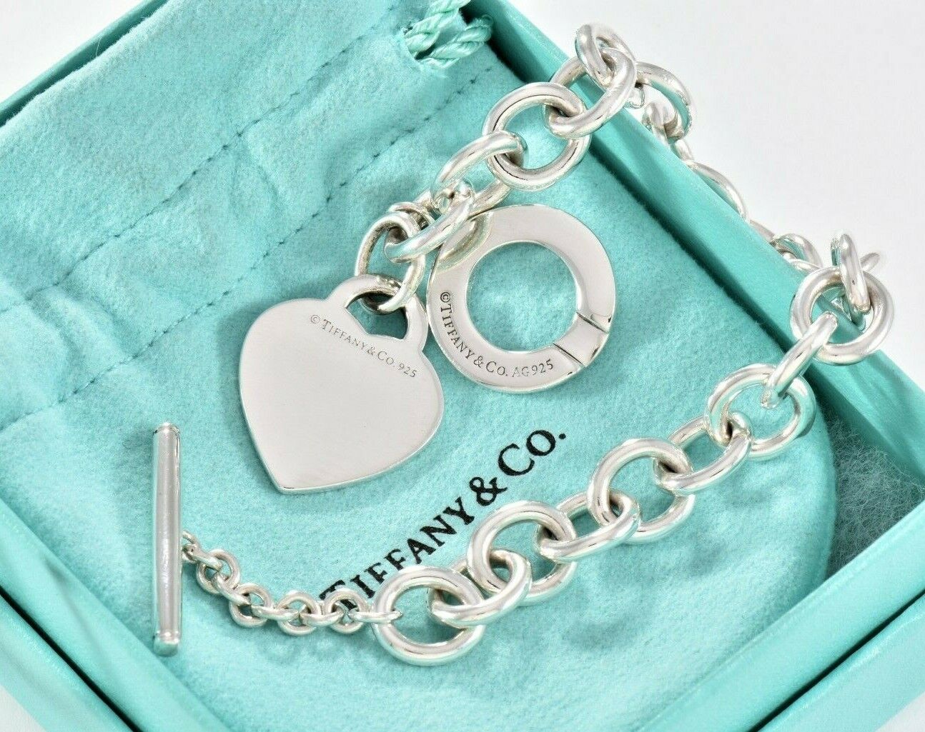 Please Return To Tiffany & Co Silver Toggle Chain 8.45" Bracelet New Version