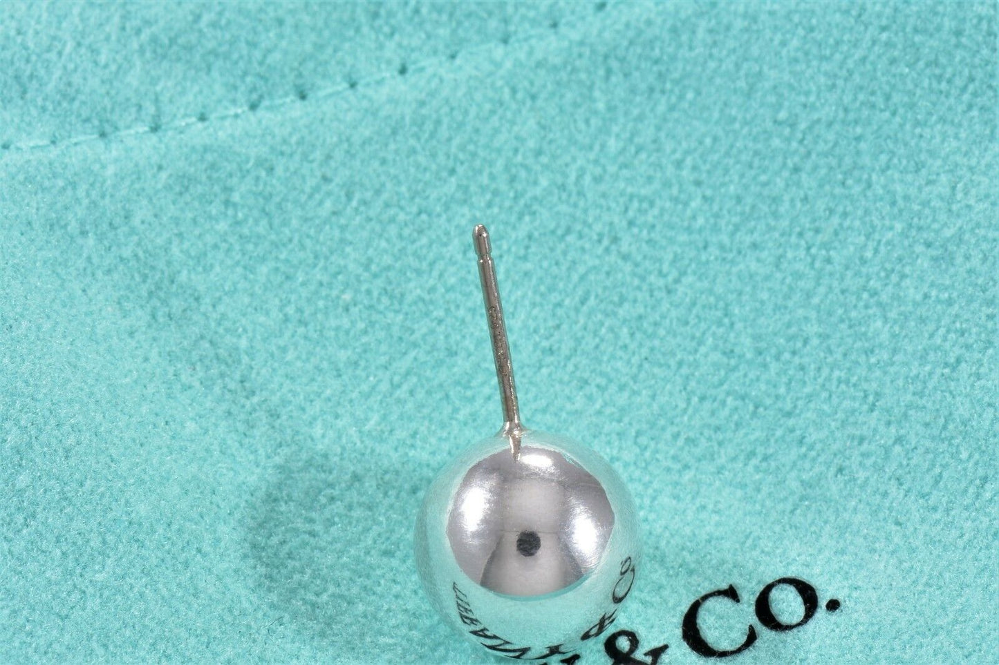 Tiffany & Co Sterling Silver 10mm Bead Ball Stud Earrings Box Pouch Limited Rare