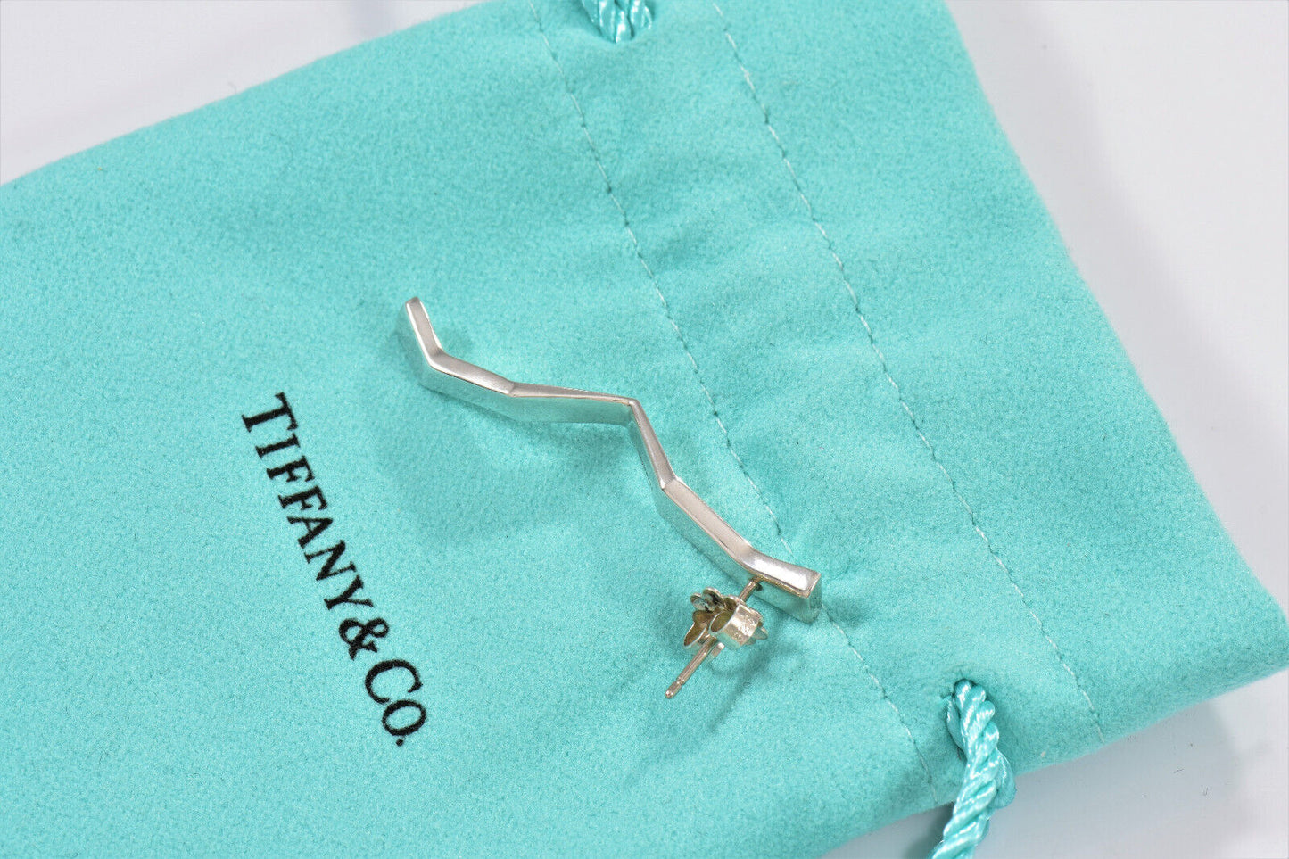 Single Tiffany & Co Silver Gehry 1.5" Fold Drop (1) Earring Replacement Dangle