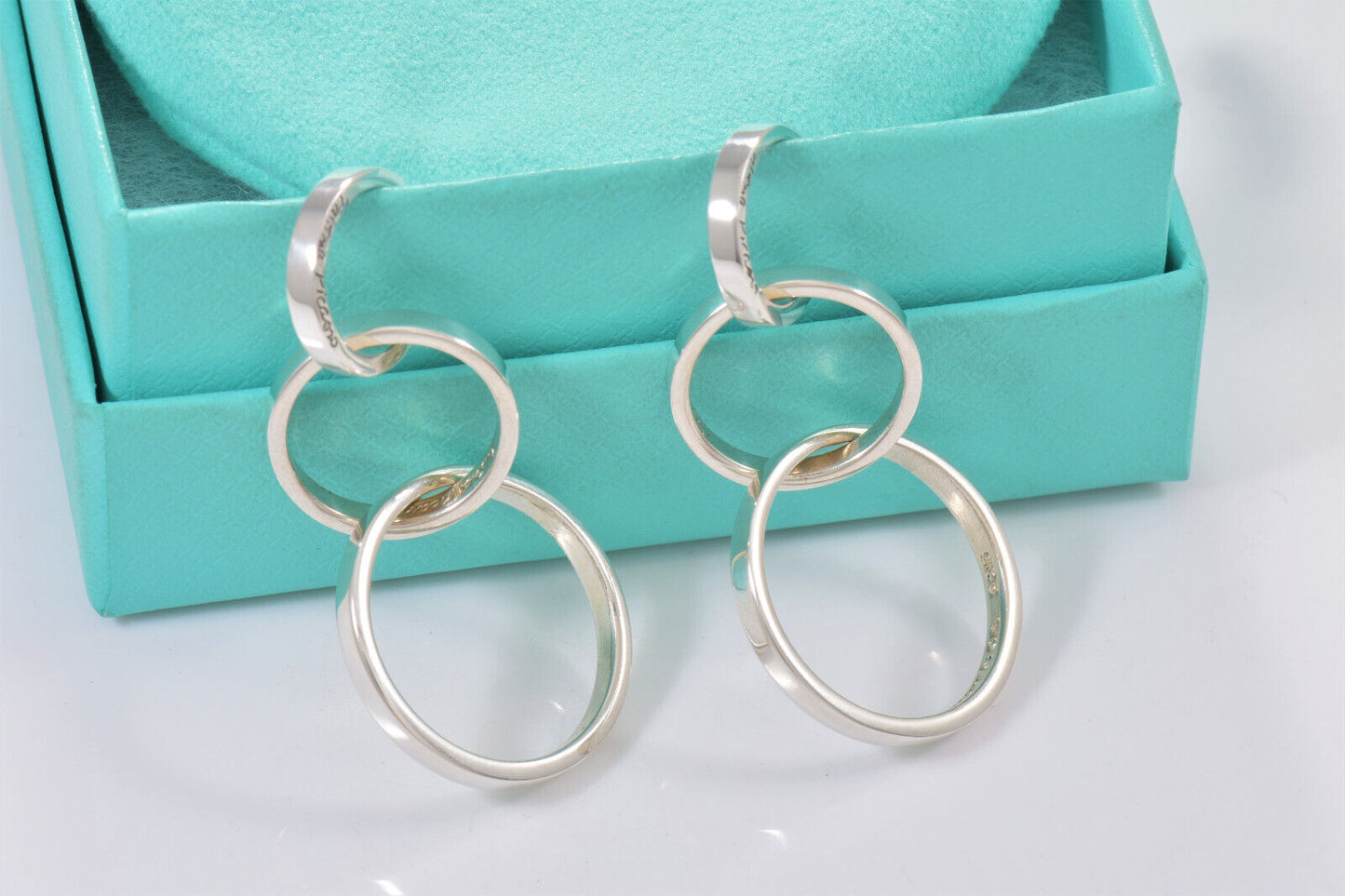 Vintage Tiffany & Co 2 in 1 Paloma Picasso Three Interlocking Hoop Drop Earrings