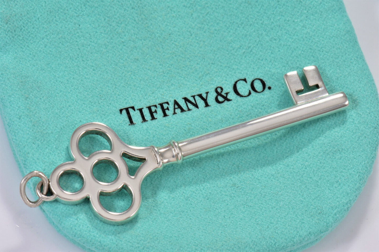 Tiffany & Co Silver Large 2.5" Crown Key Charm Pendant for Necklace Bracelet XL