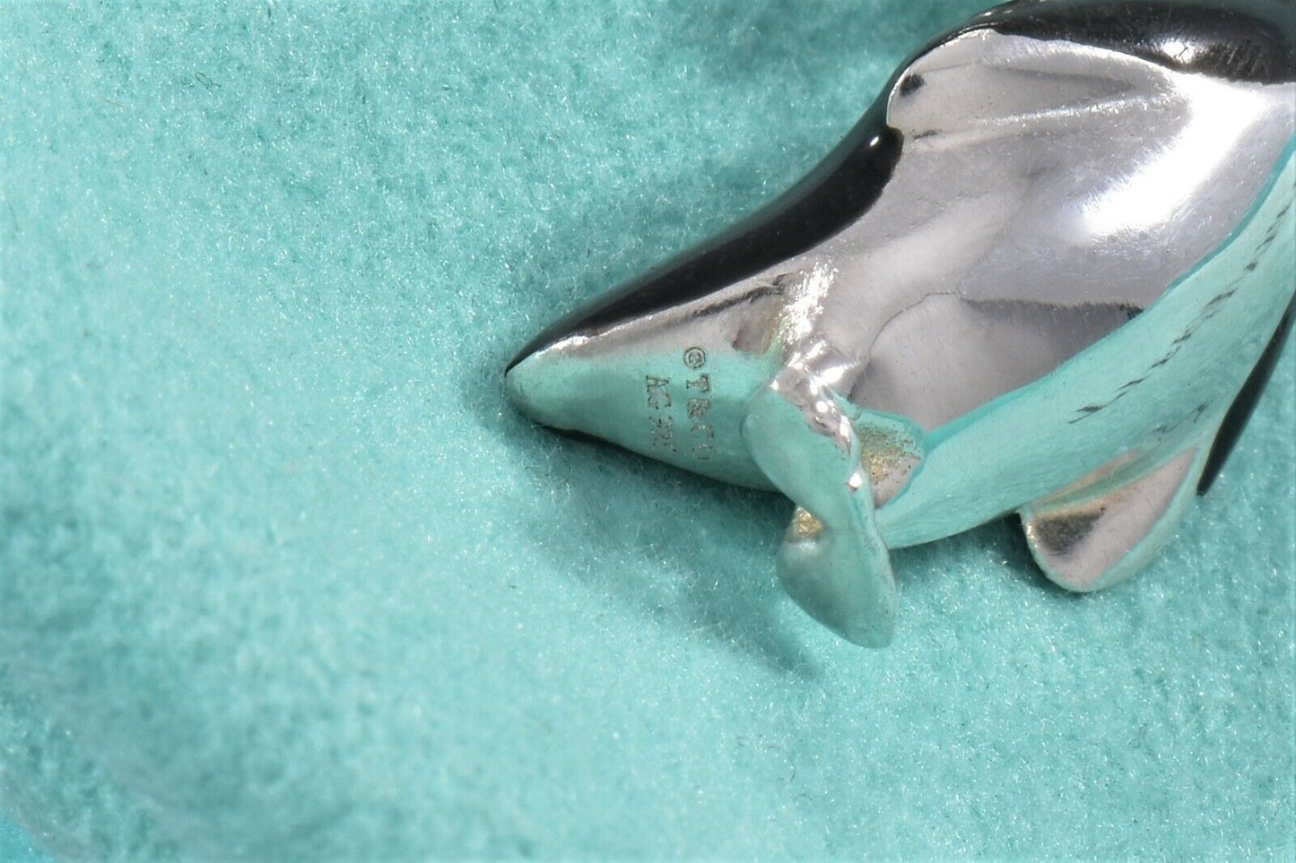 Tiffany & Co Silver Blue Enamel Penguin Charm Pendant For Necklace or Bracelet