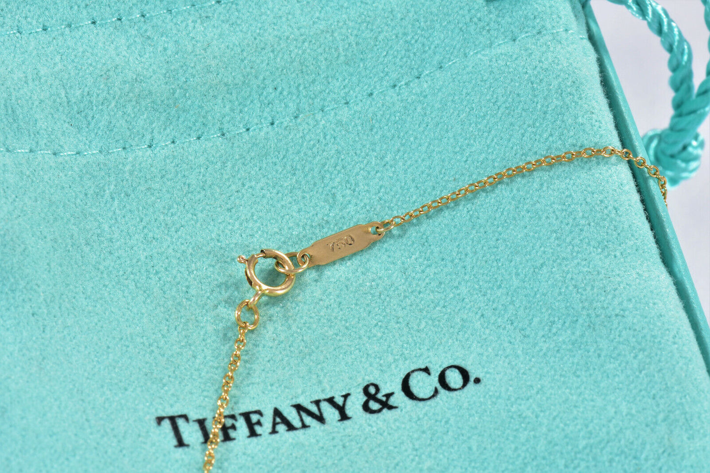 Tiffany & Co Diamond 18k Yellow Gold Etoile Heart Pendant 17" Necklace Platinum