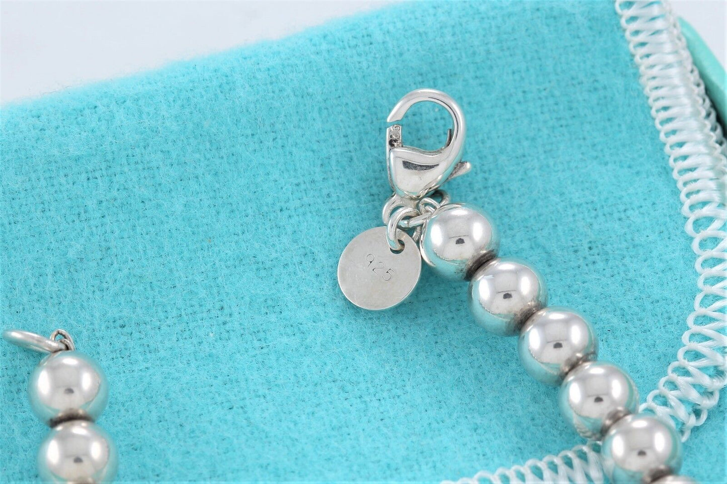 Tiffany & Co Sterling Silver HardWear Graduated Ball Bead Necklace in Pouch Ware