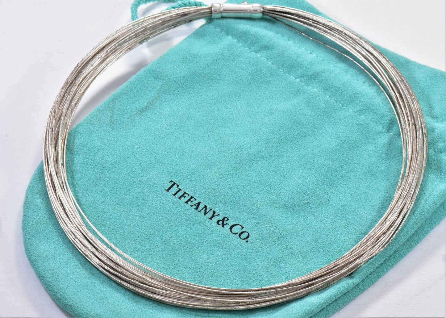 Tiffany & Co Germany Sterling Silver Multi Wire Choker 16" Collar Necklace Rare