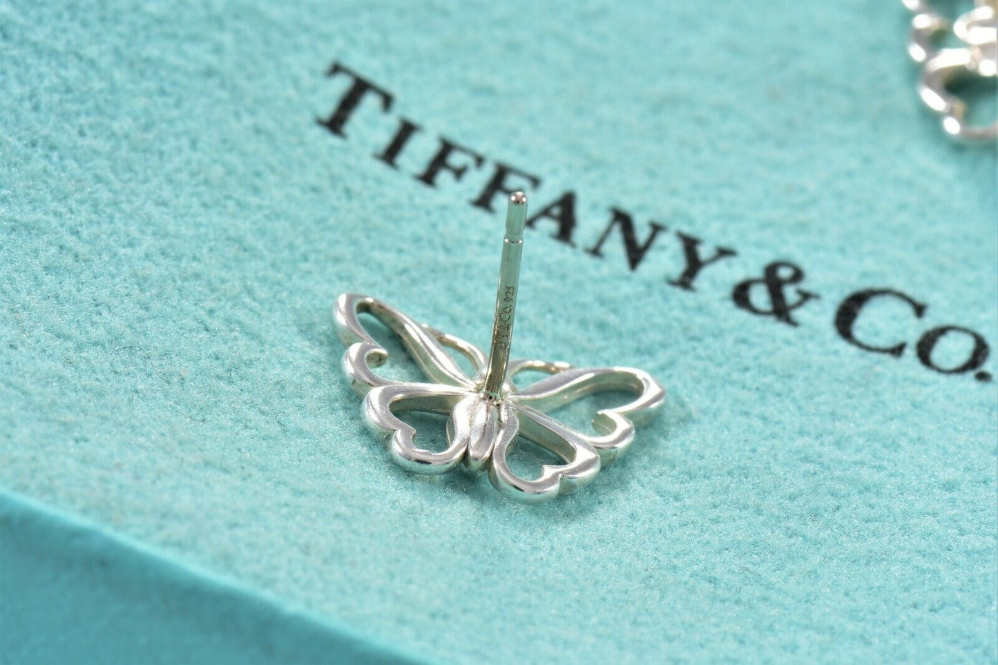 Tiffany & Co Sterling Silver Enchant Butterfly Earrings in Pouch Rare Lovely