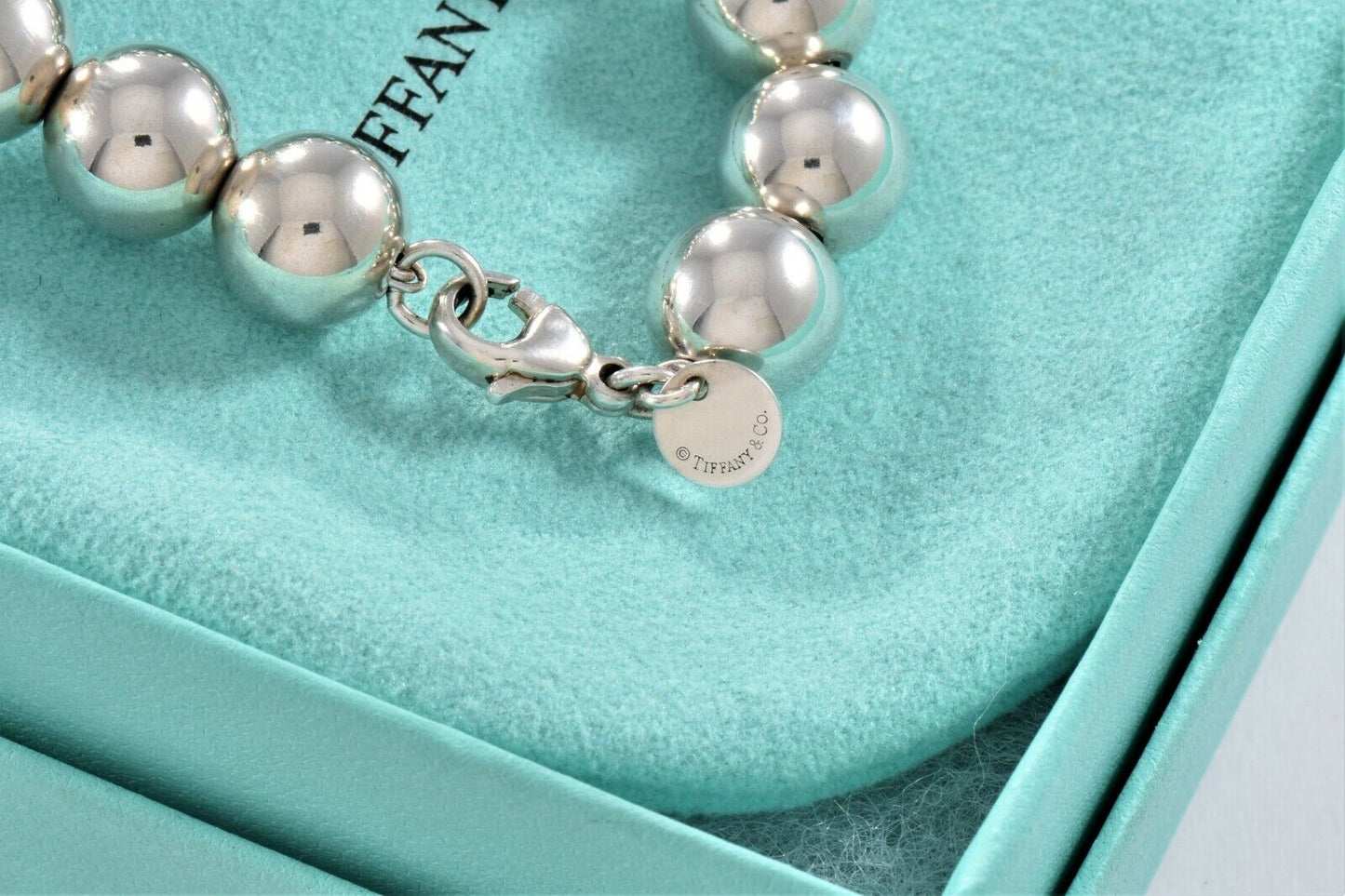 Tiffany & Co HardWear Sterling Silver 10mm Bead Ball 18.25'' Necklace in Pouch