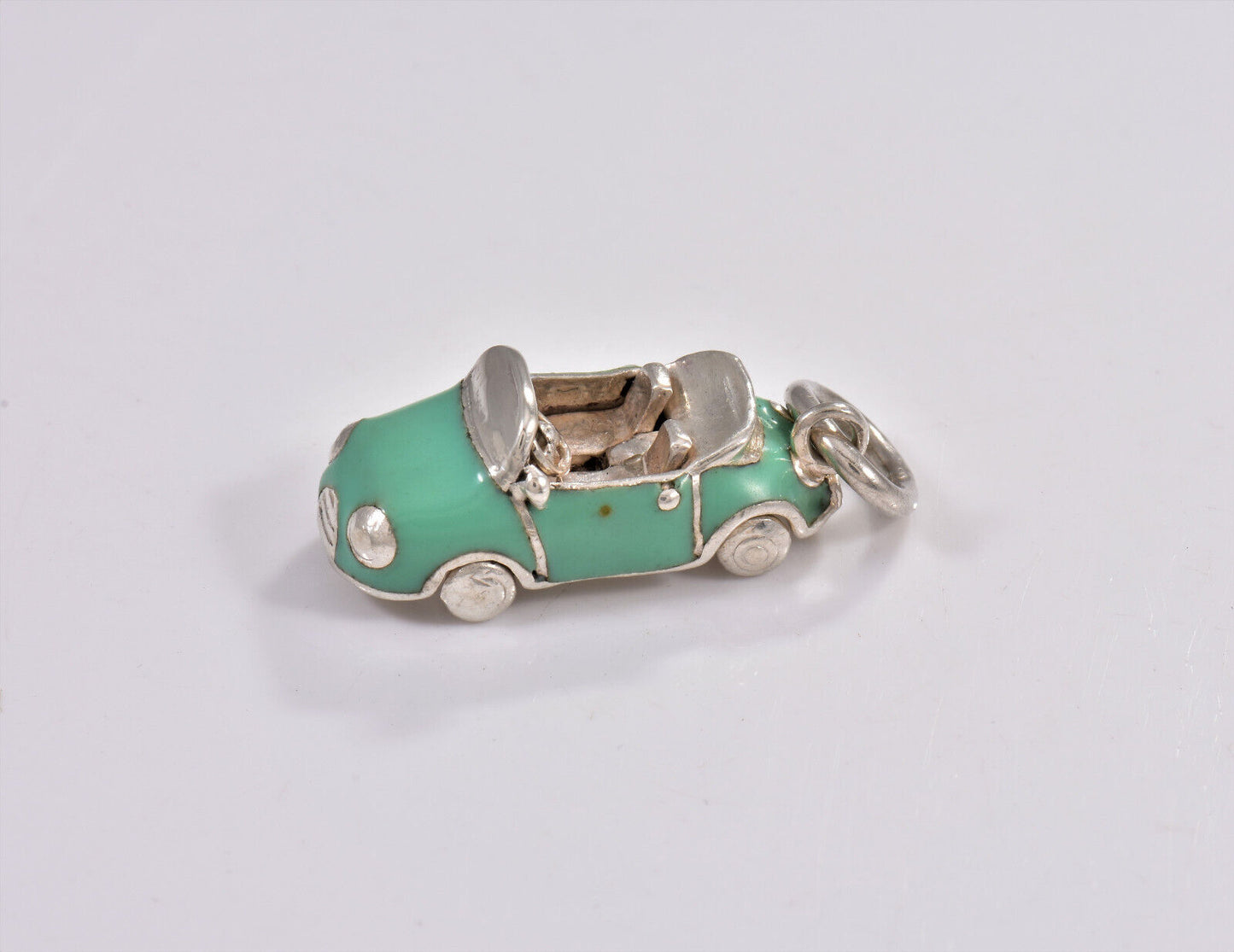 Tiffany & Co Silver Blue Enamel Convertible Car Charm for Bracelet Necklace Rare